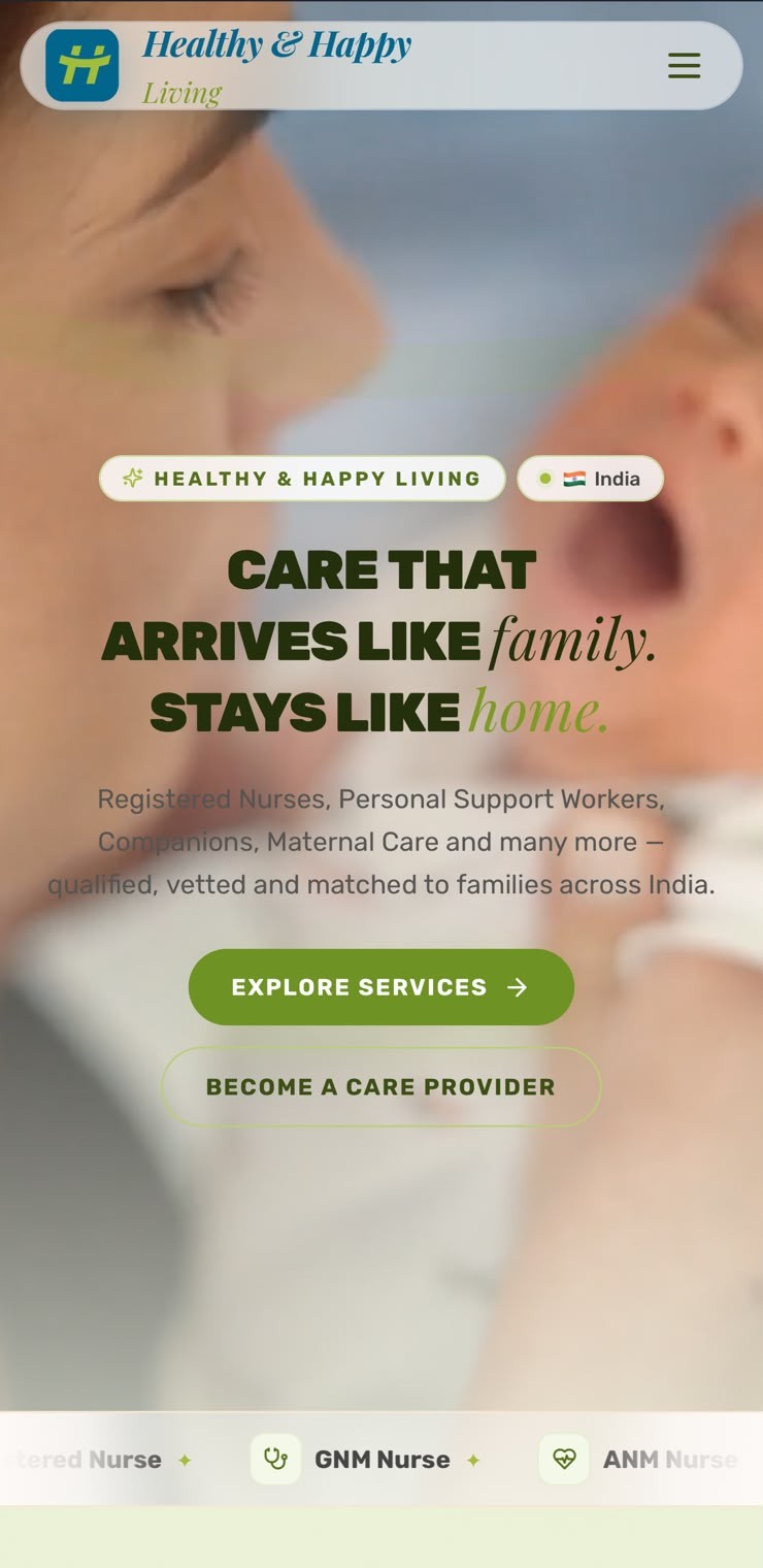 Healthy & Happy Living landing page